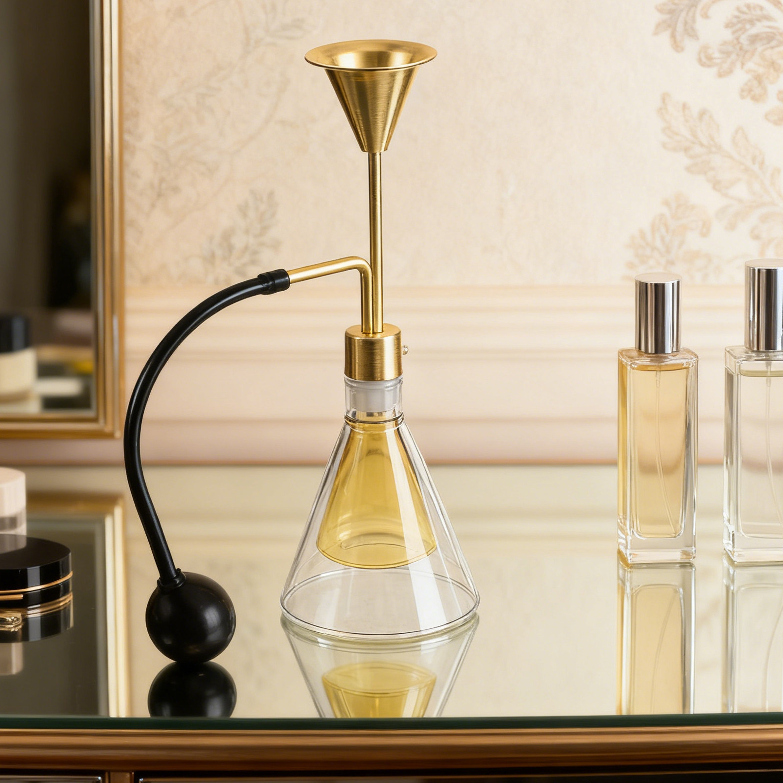 Perfume Fragrance Dispenser - Double Wall Glass Essential Oil Flask