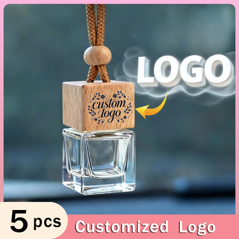 Perfume Fragrance Logo - 5Pcs 8ML Square Clear Glass Car